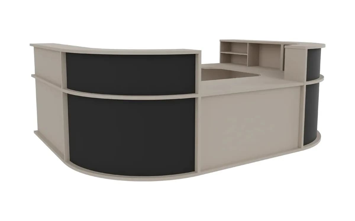 R-07 Oval Uçlu U Resepsiyon Bankosu – görünüm 2